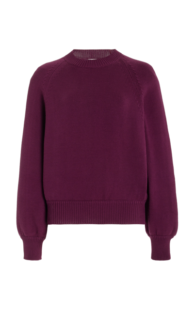 Shop High Sport Exclusive Cotton Sweater In Burgundy
