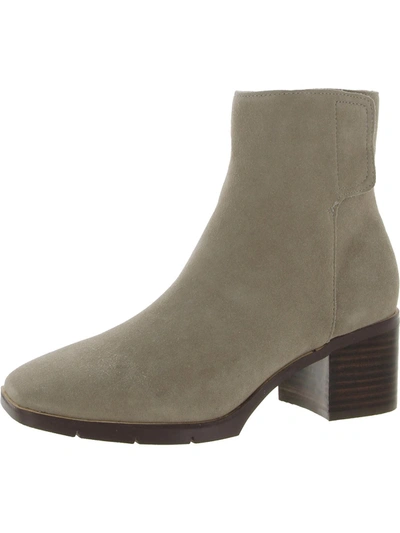 Shop Nydj Arianna Womens Suede Chelsea Booties In Gold