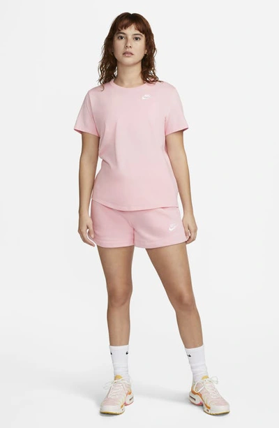 Shop Nike Club Fleece Shorts In Med Soft Pink/ White