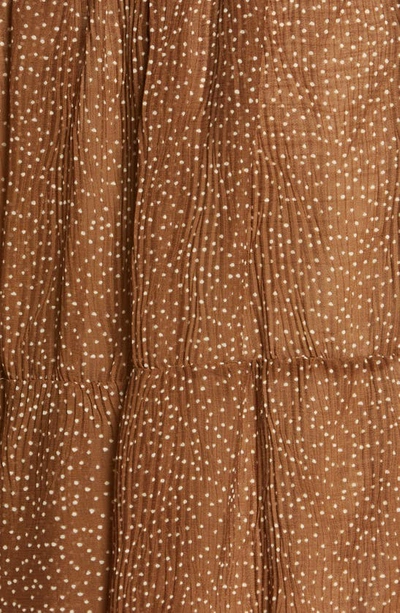 Vince Starry Dot Shirred Long Sleeve Dress In Verona