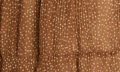 Vince Starry Dot Shirred Long Sleeve Dress In Verona