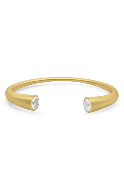 Shop Dean Davidson Signature Twin Quartz Cuff Bracelet In Crystal Quartz/gold