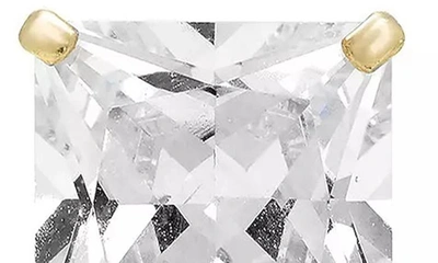 A & M 14k Gold 8mm Square Cz Stud Earrings In Gold