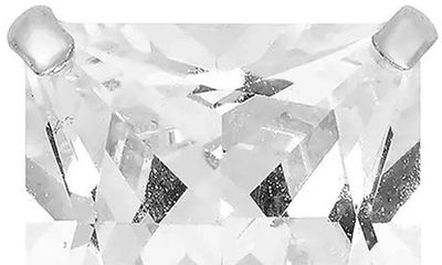 A & M 14k Gold Square Cz Stud Earrings In Silver