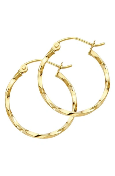 Shop A & M 14k Gold Twist Hoop Earrings In Yellow