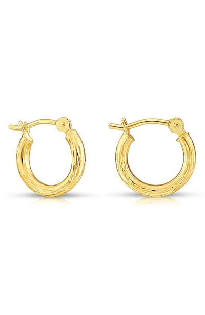 Shop A & M A&m 14k Gold Diamond Cut Hoop Earrings In Yellow