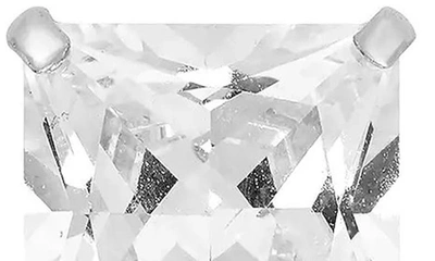 A & M 14k Gold 7mm Square Cz Stud Earrings In Silver