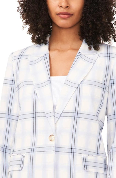 Halogen Windowpane Plaid Single Button Blazer In Olympia Plaid Blue