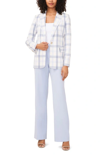 Halogen Windowpane Plaid Single Button Blazer In Olympia Plaid Blue