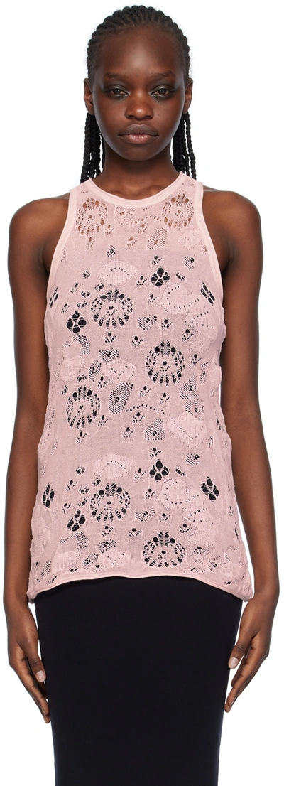 Shop Olenich Pink Racer Back Tank Top In Blush Pink