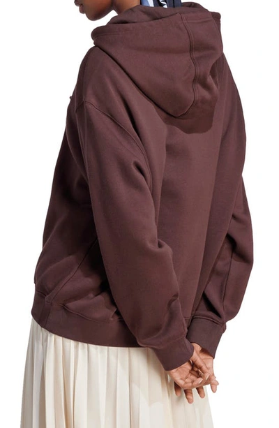 Shop Adidas Originals Oversize Hoodie In Shadow Brown