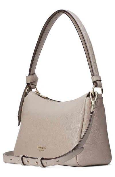 Shop Kate Spade Medium Knott Pebble Leather Shoulder Bag In Warm Taupe.