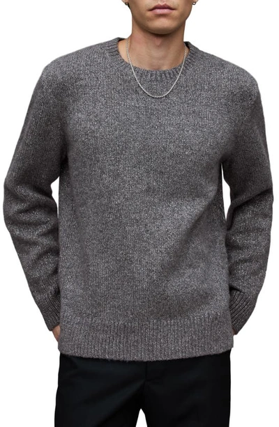 Shop Allsaints Nebula Wool Blend Sweater In Pewter Black