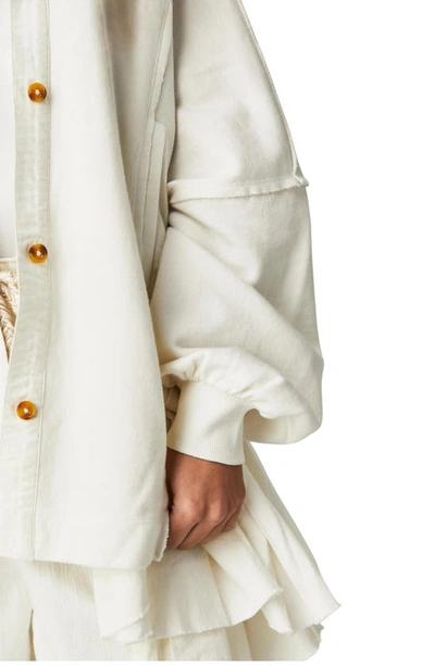 Shop Free People Button-up Sweatshirt In Optic White