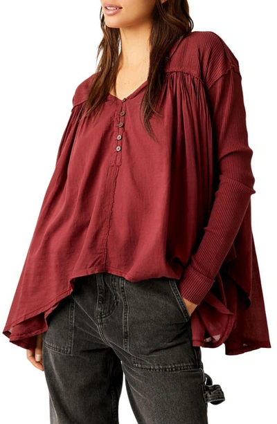 Shop Free People Lyrical Flowy Tunic Top In Mulberries