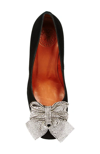Shop Penelope Chilvers Sue Embellished Bow Pump In Black
