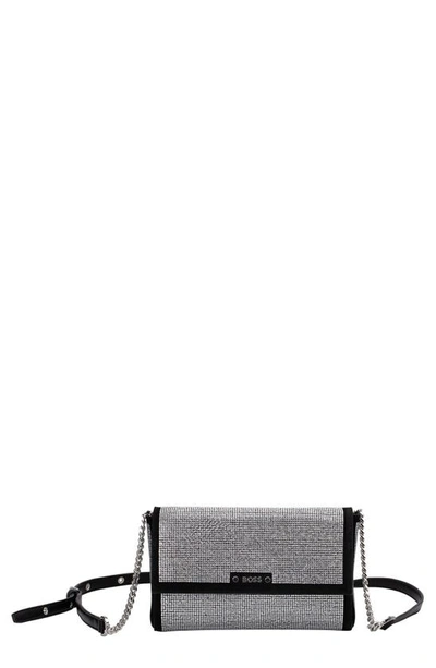 Shop Hugo Boss Mini Cindy Embellished Leather Crossbody Bag In Black