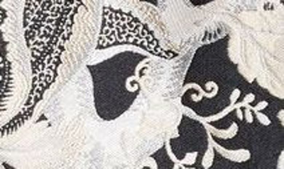 Shop Carolina Herrera Chalet Floral Jacquard Fit & Flare Dress In Black/ White