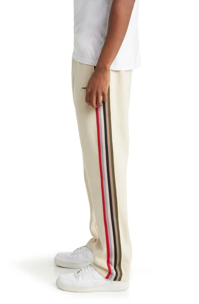 Shop Kappa Authentic Audrey Side Stripe Brushed Tricot Track Pants In Beige Light