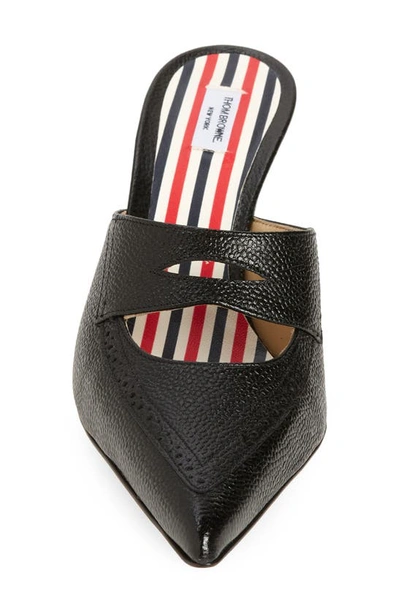 Shop Thom Browne Cutout Pointed Toe Penny Loafer Mule In Black