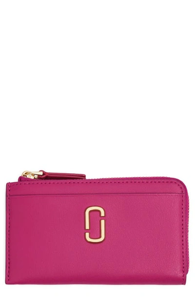 Shop Marc Jacobs The J Marc Top Zip Card Case In Lipstick Pink
