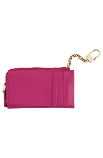 Shop Marc Jacobs The J Marc Top Zip Card Case In Lipstick Pink