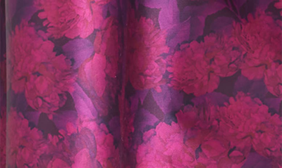 Shop Sachin & Babi Brielle Floral Strapless Mikado Gown In Magenta Bloom