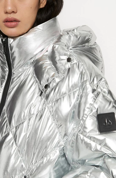 Shop Moose Knuckles Bankhead Metallic Water Repellent 800 Fill Power Down Puffer Jacket In Silver