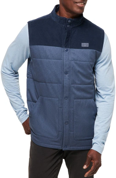Shop Travismathew Business Class Quilted Vest In Total Eclipse