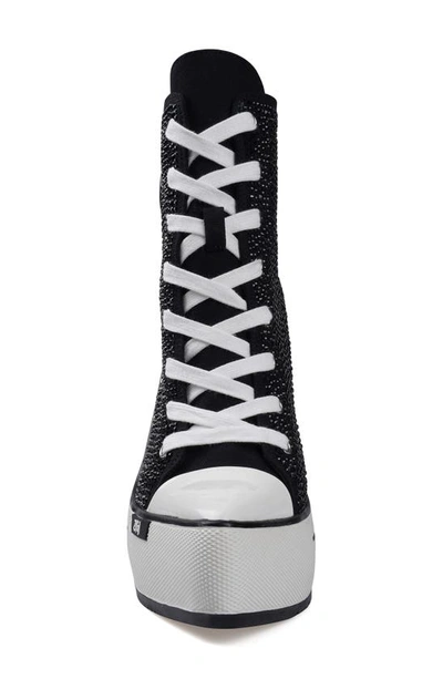 Zigi Adiel Platform Bootie In Black Canvas