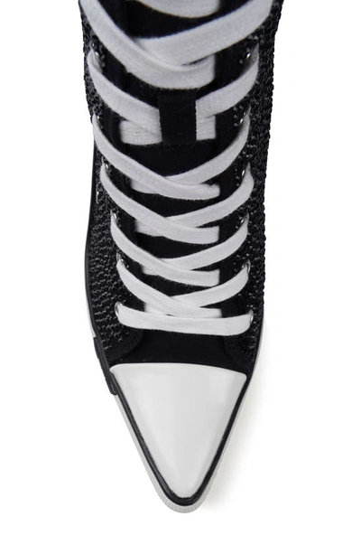 Zigi Adiel Platform Bootie In Black Canvas