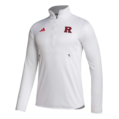 Shop Adidas Originals Adidas White Rutgers Scarlet Knights 2023 Sideline Aeroready Half-zip Top