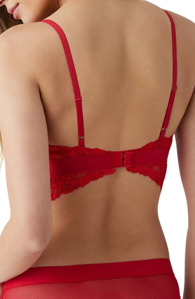 B.tempt'd By Wacoal Opening Act Lace & Mesh Bralette In Haute Red