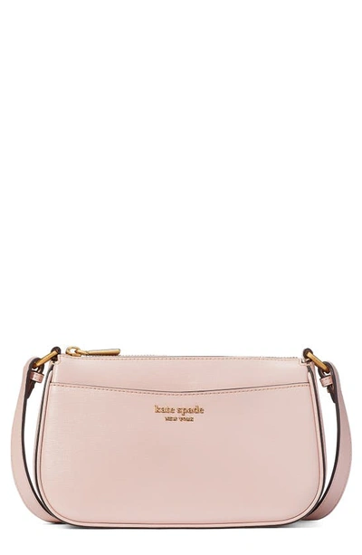 Shop Kate Spade Small Bleecker Saffiano Leather Crossbody Bag In Pink Dune