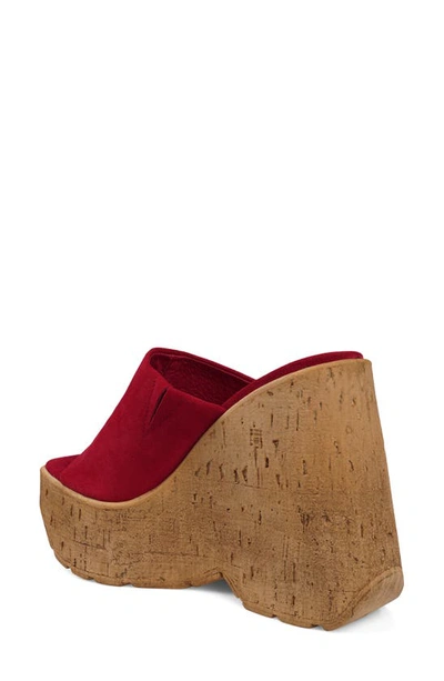 Zigi Zhamira Platform Wedge Sandal In Red Suede