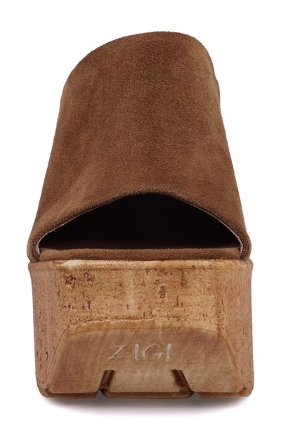 Zigi Zhamira Platform Wedge Sandal In Tan Leather