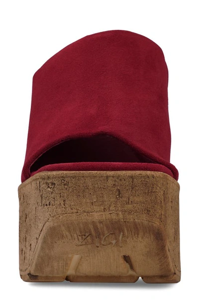 Zigi Zhamira Platform Wedge Sandal In Red Suede