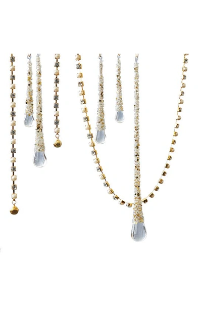 Shop Balsam Hill Crystal & Imitation Pearl Bead Garland In Gold