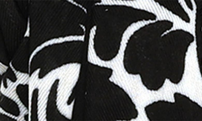 Shop Kate Spade Flourish Swirl Scarf In Black/ Cream