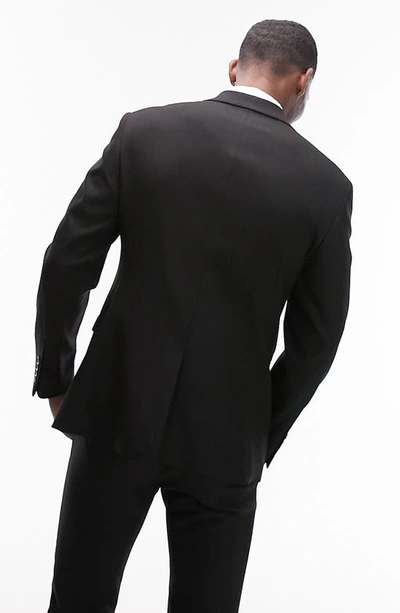 Shop Topman Textured Slim Fit Suit Jacket In Black