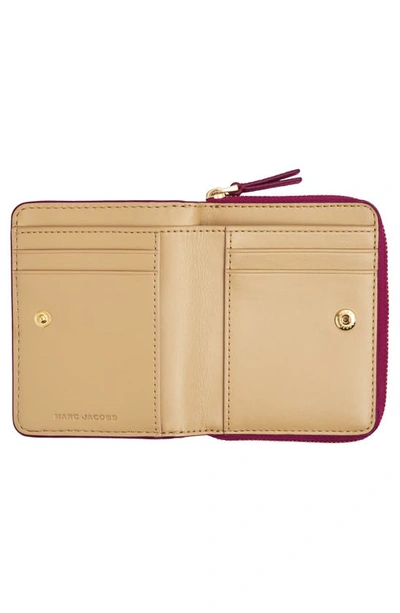 Shop Marc Jacobs The Mini Leather Compact Wallet In Lipstick Pink