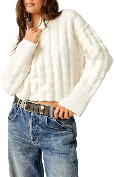 Shop Free People Care Soul Searcher Mock Neck Sweater In Ivory