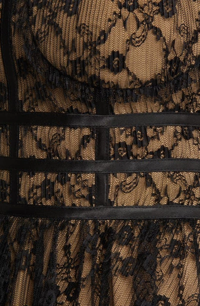 Shop Steve Madden Dali Floral Lace Asymmetric Hem Dress In Black