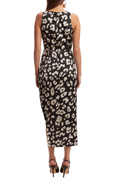 Shop Bardot Danika Animal Print Midi Dress In Leopard/ Bl