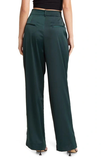Shop Wayf Pleated Trousers In Emerald