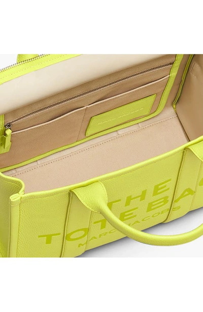 Shop Marc Jacobs The Leather Medium Tote Bag In Limoncello