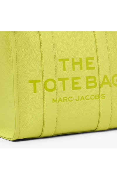 Shop Marc Jacobs The Leather Medium Tote Bag In Limoncello