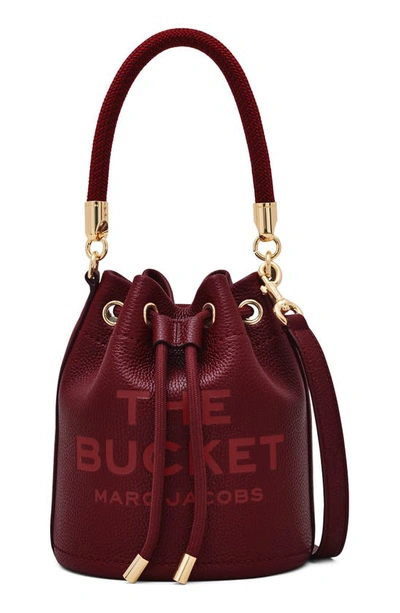 Shop Marc Jacobs The Leather Bucket Bag In Cherry