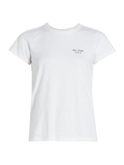 Shop Rag & Bone Women's Nyc Cotton Crewneck T-shirt In White
