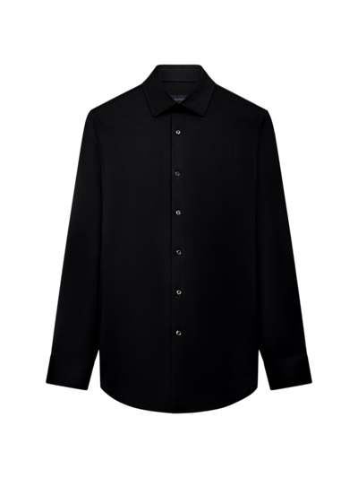 Shop Bugatchi Men's Cotton Tech Button-up Shirt In Black